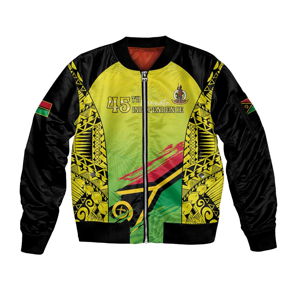 Vanuatu 45th Independence Sleeve Zip Bomber Jacket Special Style - Polynesian Pride