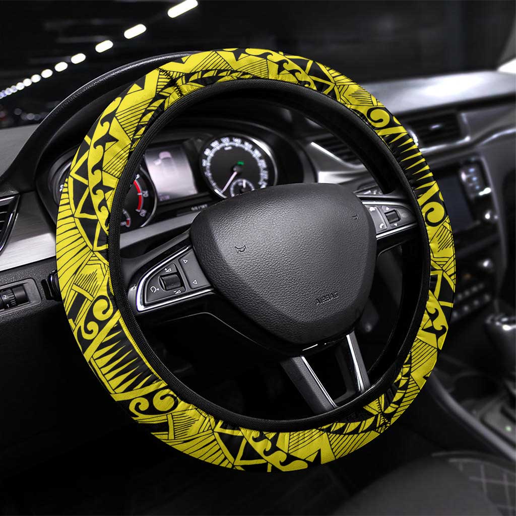 Vanuatu 45th Independence Steering Wheel Cover Special Style LT05 Universal Fit Yellow - Polynesian Pride