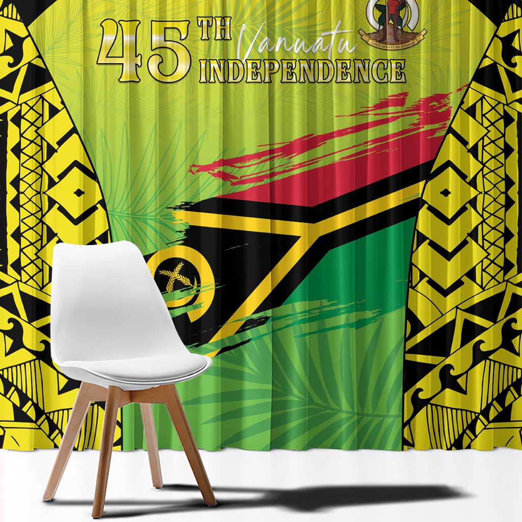 Vanuatu 45th Independence Window Curtain Special Style - Polynesian Pride