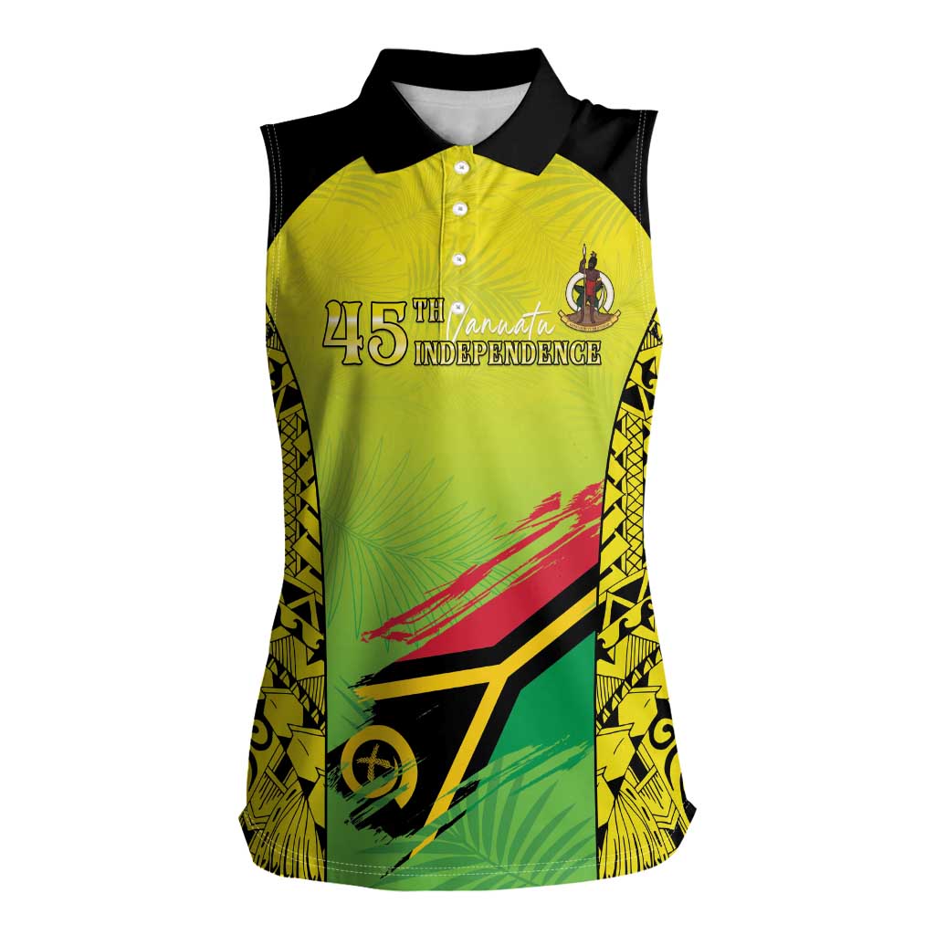 Vanuatu 45th Independence Women Sleeveless Polo Shirt Special Style - Polynesian Pride