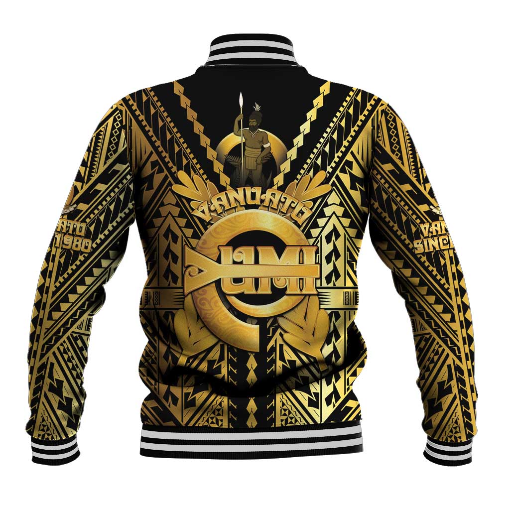 Vanuatu 45th Anniversary Of Independence Baseball Jacket Gold Style LT05 - Polynesian Pride