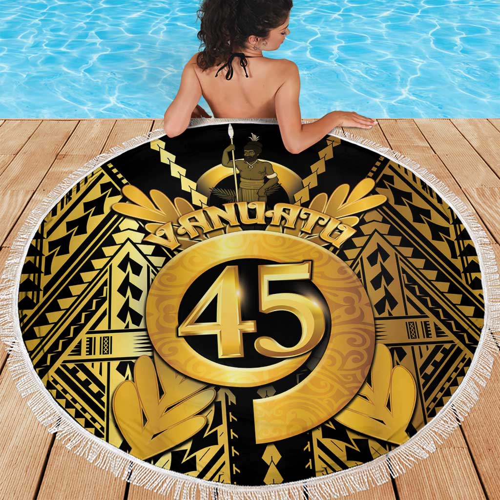 Vanuatu 45th Anniversary Of Independence Beach Blanket Gold Style LT05 - Polynesian Pride