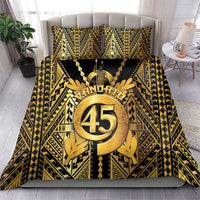 Vanuatu 45th Anniversary Of Independence Bedding Set Gold Style - Polynesian Pride