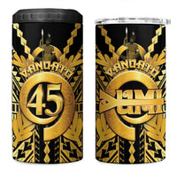 Vanuatu 45th Anniversary Of Independence 4 in 1 Can Cooler Tumbler Gold Style LT05 One Size: 16 oz Gold - Polynesian Pride