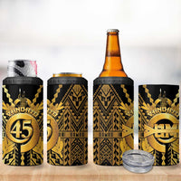 Vanuatu 45th Anniversary Of Independence 4 in 1 Can Cooler Tumbler Gold Style LT05 - Polynesian Pride