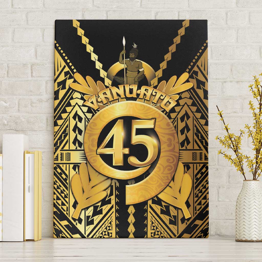 Vanuatu 45th Anniversary Of Independence Canvas Wall Art Gold Style LT05 Without Frame Gold - Polynesian Pride