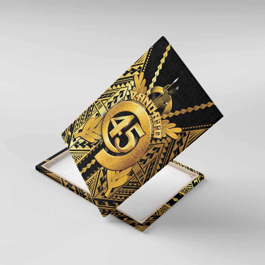 Vanuatu 45th Anniversary Of Independence Canvas Wall Art Gold Style LT05 With Frame Gold - Polynesian Pride