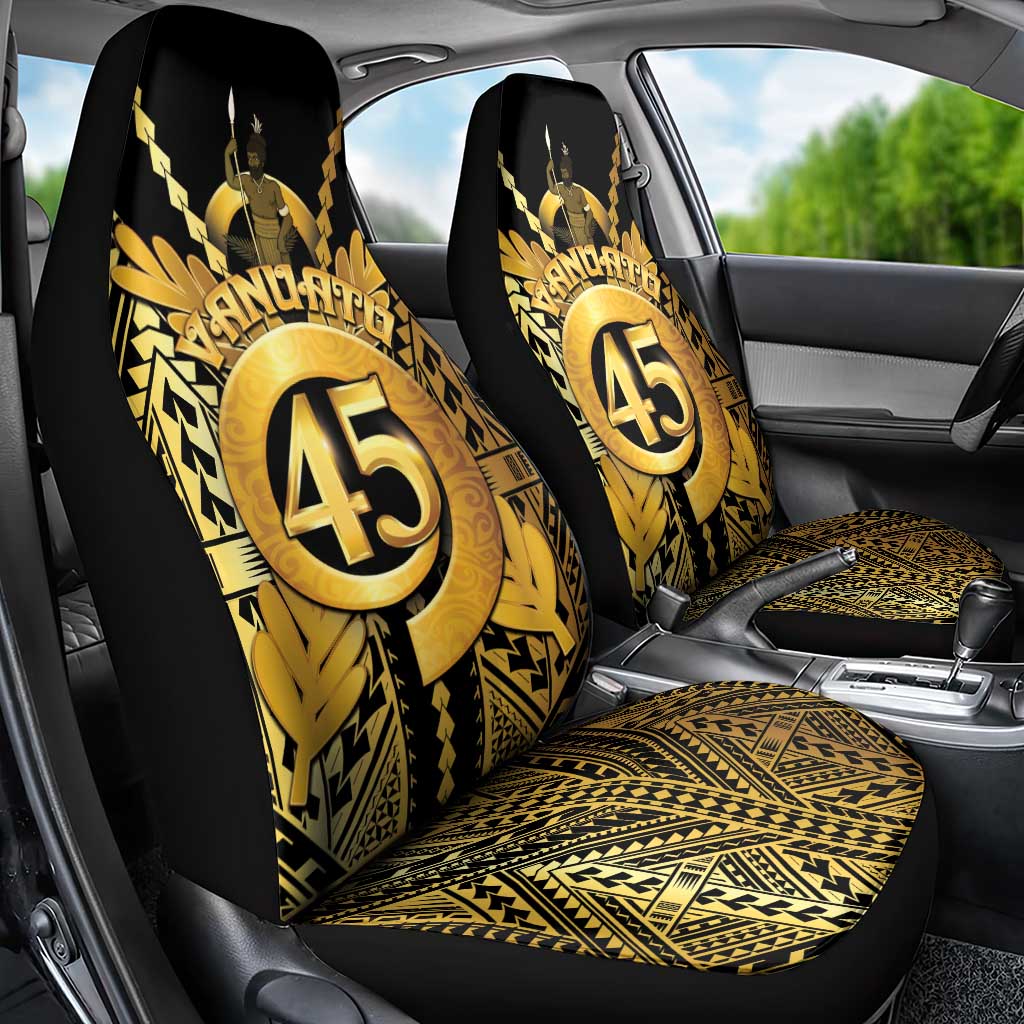 Vanuatu 45th Anniversary Of Independence Car Seat Cover Gold Style - Polynesian Pride