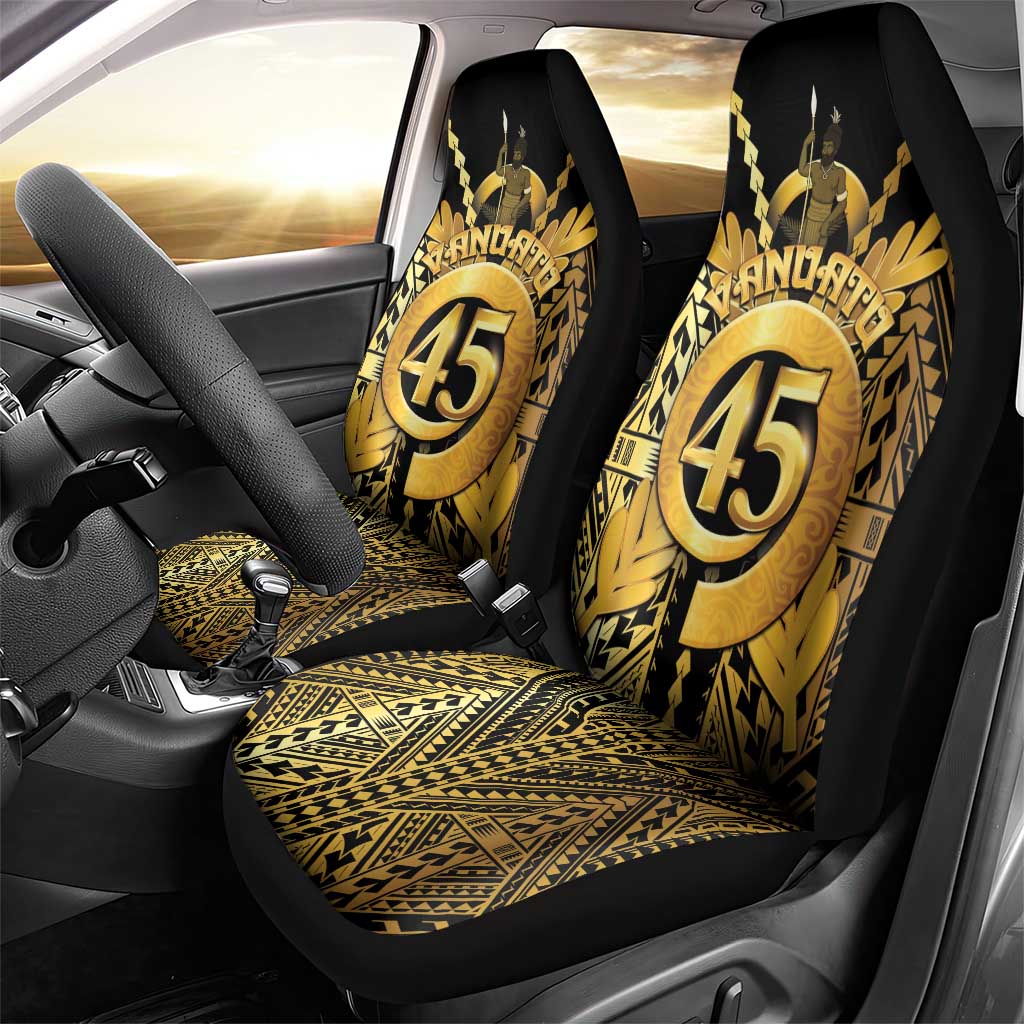 Vanuatu 45th Anniversary Of Independence Car Seat Cover Gold Style - Polynesian Pride