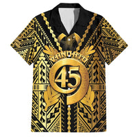 Vanuatu 45th Anniversary Of Independence Family Matching Long Sleeve Bodycon Dress and Hawaiian Shirt Gold Style - Polynesian Pride