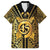 Vanuatu 45th Anniversary Of Independence Family Matching Off The Shoulder Long Sleeve Dress and Hawaiian Shirt Gold Style - Polynesian Pride