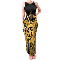 Vanuatu 46th Anniversary Of Independence Family Matching Tank Maxi Dress and Hawaiian Shirt Gold Style LT05 Mom's Dress Gold - Polynesian Pride