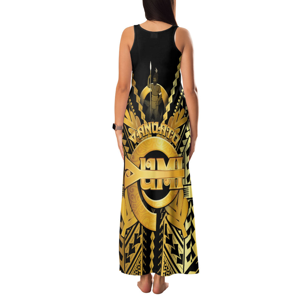 Vanuatu 46th Anniversary Of Independence Family Matching Tank Maxi Dress and Hawaiian Shirt Gold Style LT05 - Polynesian Pride