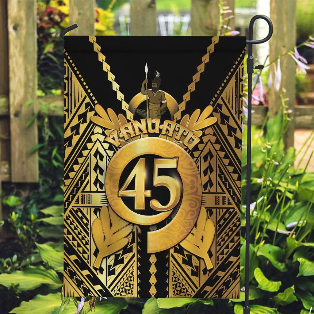Vanuatu 45th Anniversary Of Independence Garden Flag Gold Style - Polynesian Pride