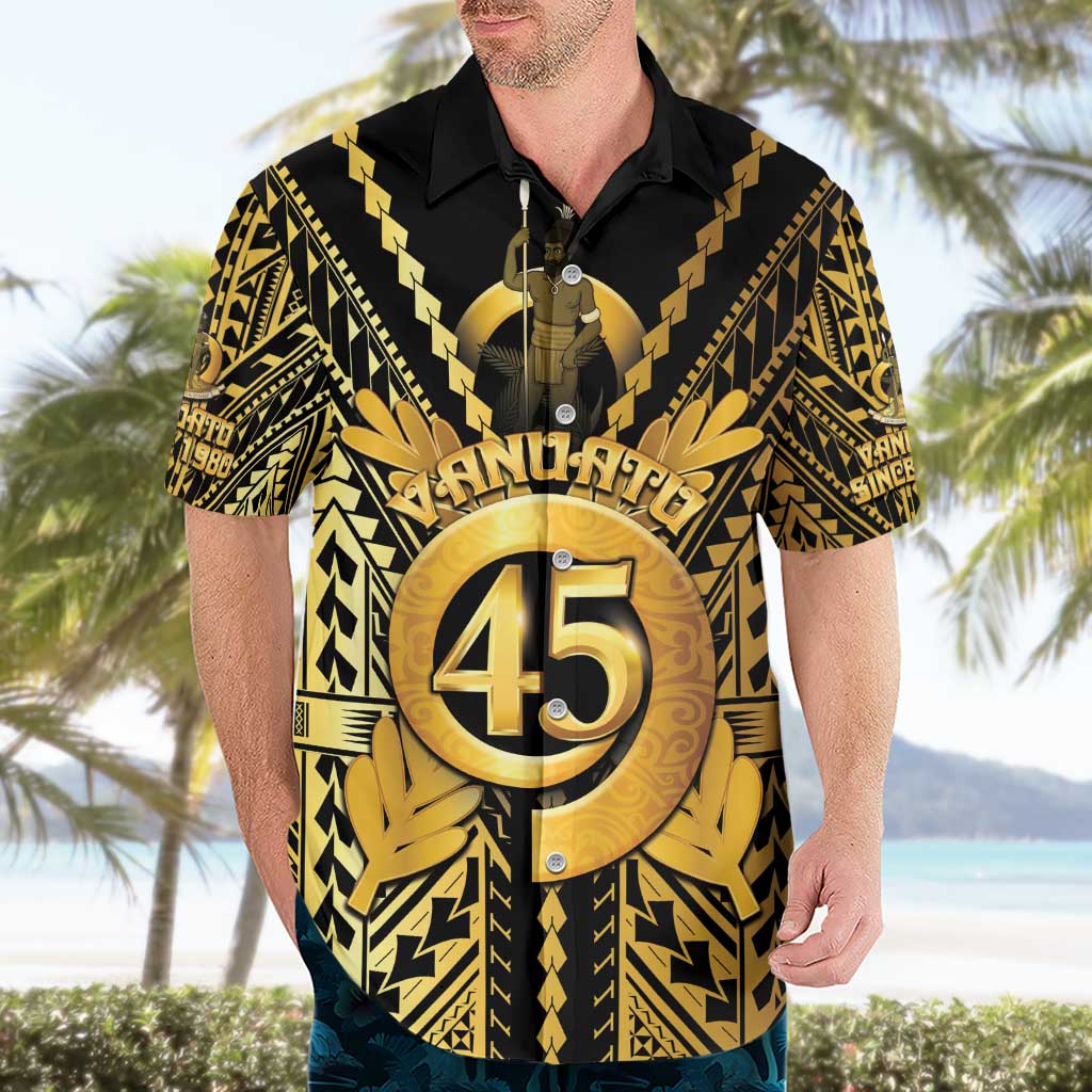 Vanuatu 45th Anniversary Of Independence Hawaiian Shirt Gold Style LT05 - Polynesian Pride