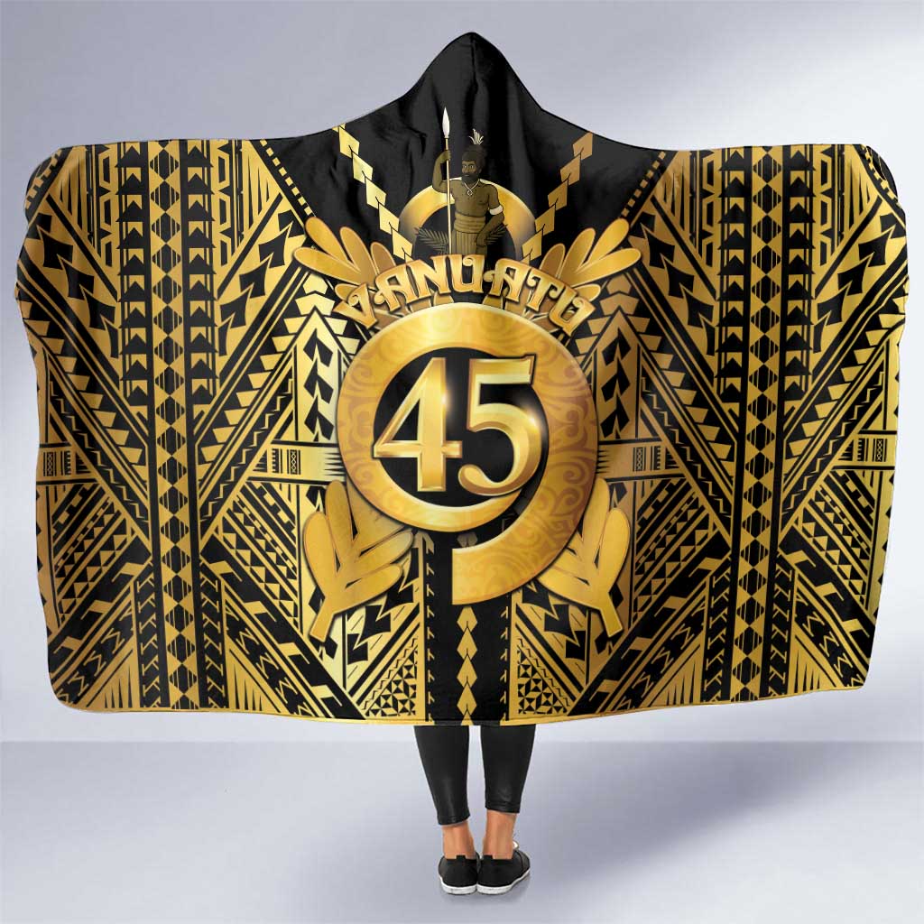 Vanuatu 45th Anniversary Of Independence Hooded Blanket Gold Style LT05 One Size Gold - Polynesian Pride