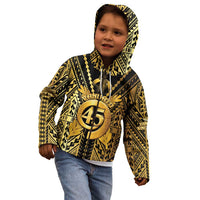 Vanuatu 45th Anniversary Of Independence Kid Hoodie Gold Style - Polynesian Pride