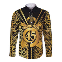 Vanuatu 45th Anniversary Of Independence Long Sleeve Button Shirt Gold Style LT05 Unisex Gold - Polynesian Pride