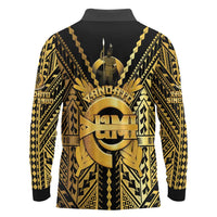 Vanuatu 45th Anniversary Of Independence Long Sleeve Polo Shirt Gold Style - Polynesian Pride