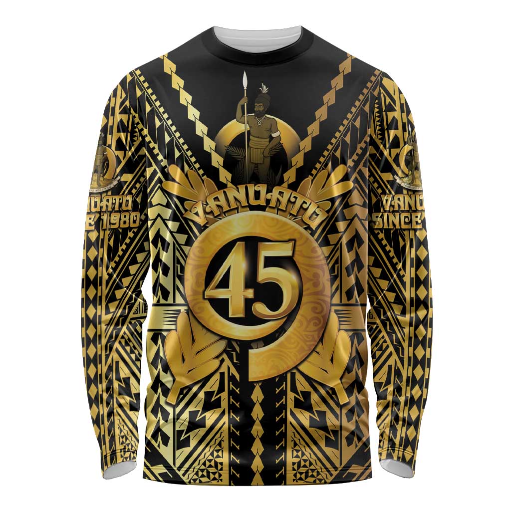 Vanuatu 45th Anniversary Of Independence Long Sleeve Shirt Gold Style LT05 Unisex Gold - Polynesian Pride