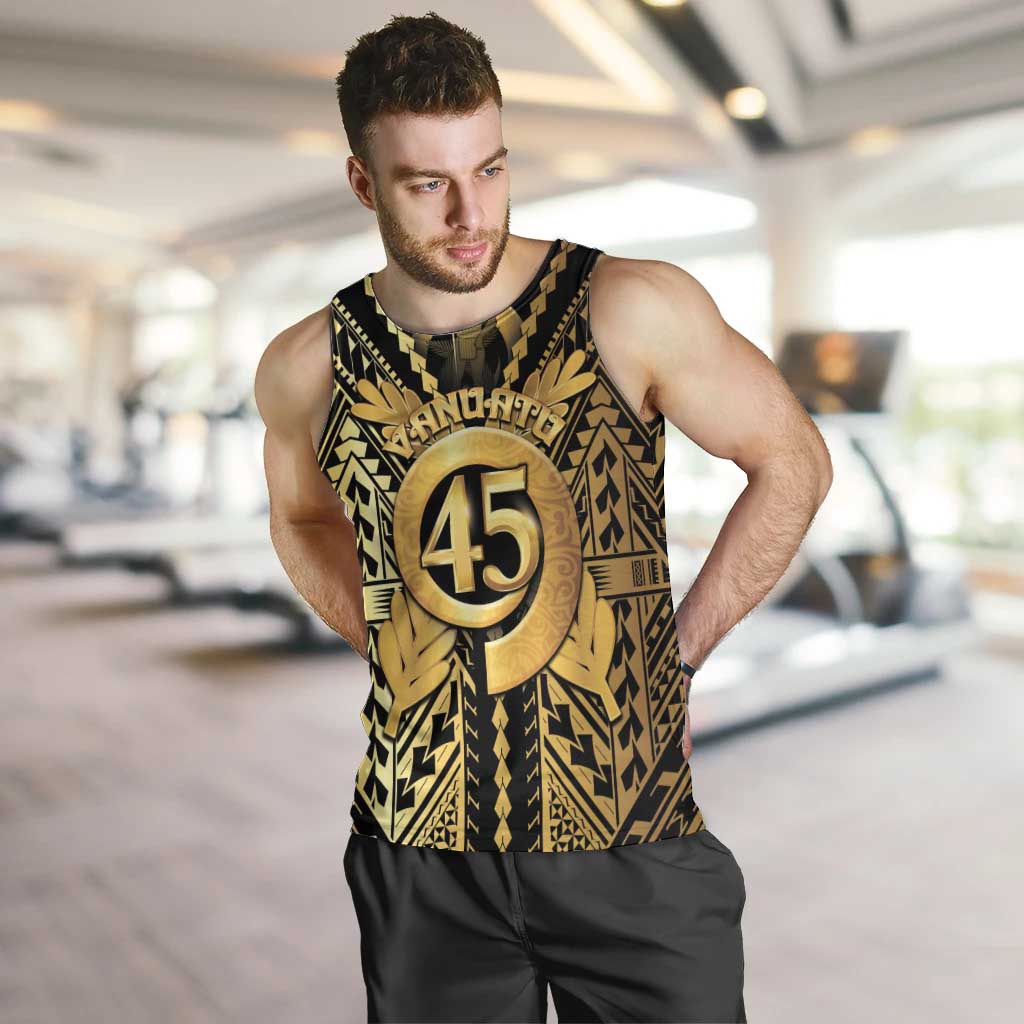 Vanuatu 45th Anniversary Of Independence Men Tank Top Gold Style LT05 Gold - Polynesian Pride
