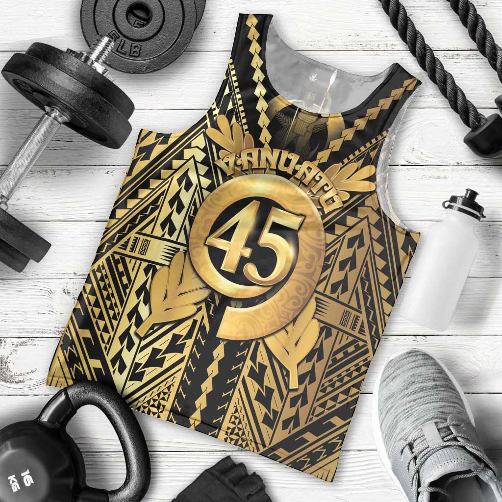 Vanuatu 45th Anniversary Of Independence Men Tank Top Gold Style LT05 - Polynesian Pride