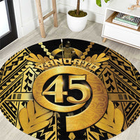 Vanuatu 45th Anniversary Of Independence Round Carpet Gold Style - Polynesian Pride