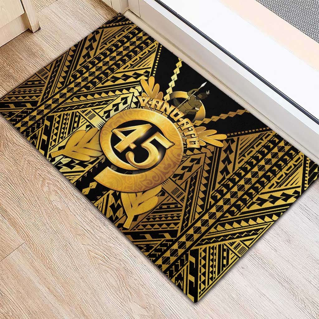 Vanuatu 45th Anniversary Of Independence Rubber Doormat Gold Style LT05 - Polynesian Pride