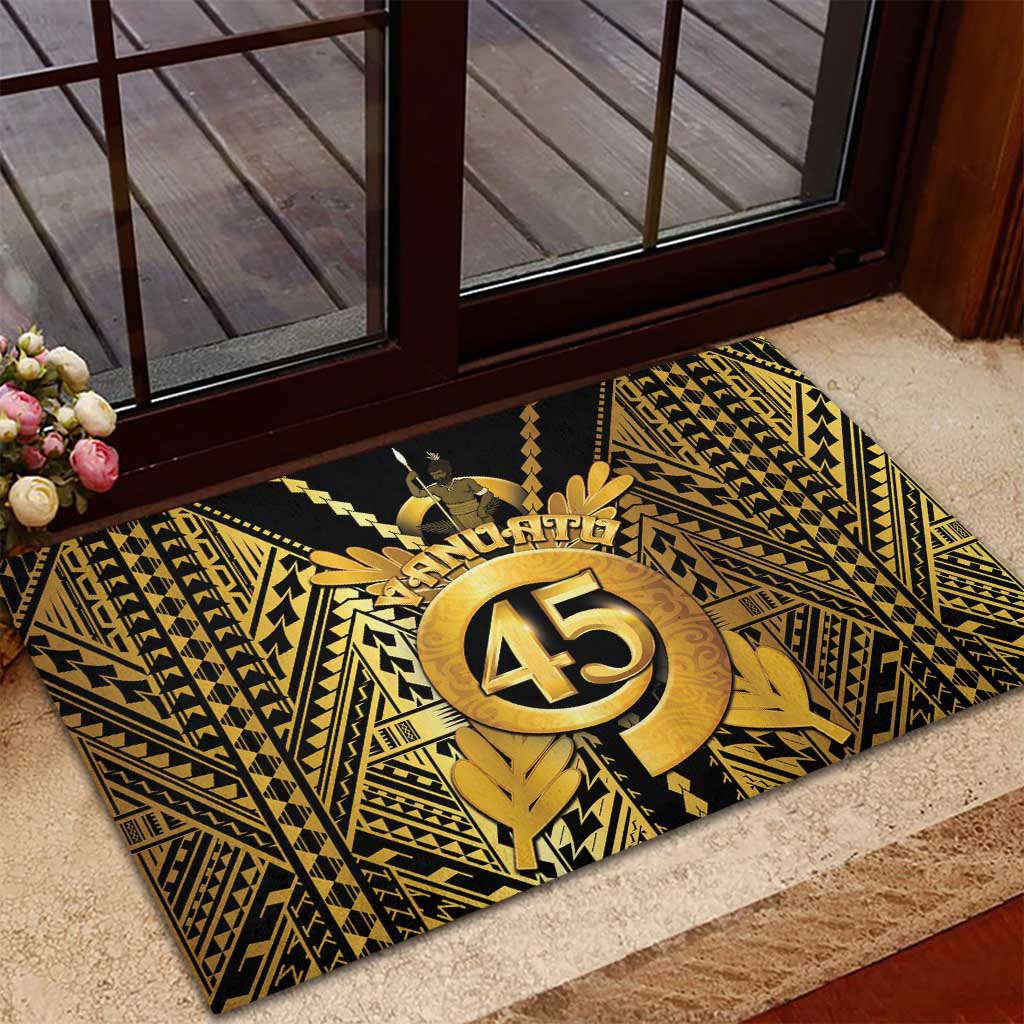 Vanuatu 45th Anniversary Of Independence Rubber Doormat Gold Style LT05 - Polynesian Pride
