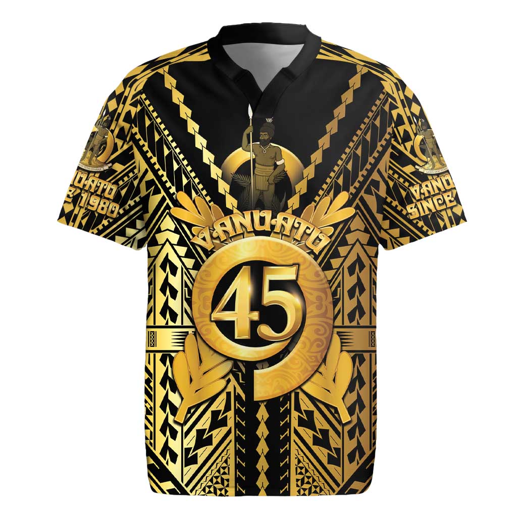 Vanuatu 45th Anniversary Of Independence Rugby Jersey Gold Style LT05 Gold - Polynesian Pride