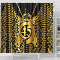 Vanuatu 45th Anniversary Of Independence Shower Curtain Gold Style - Polynesian Pride