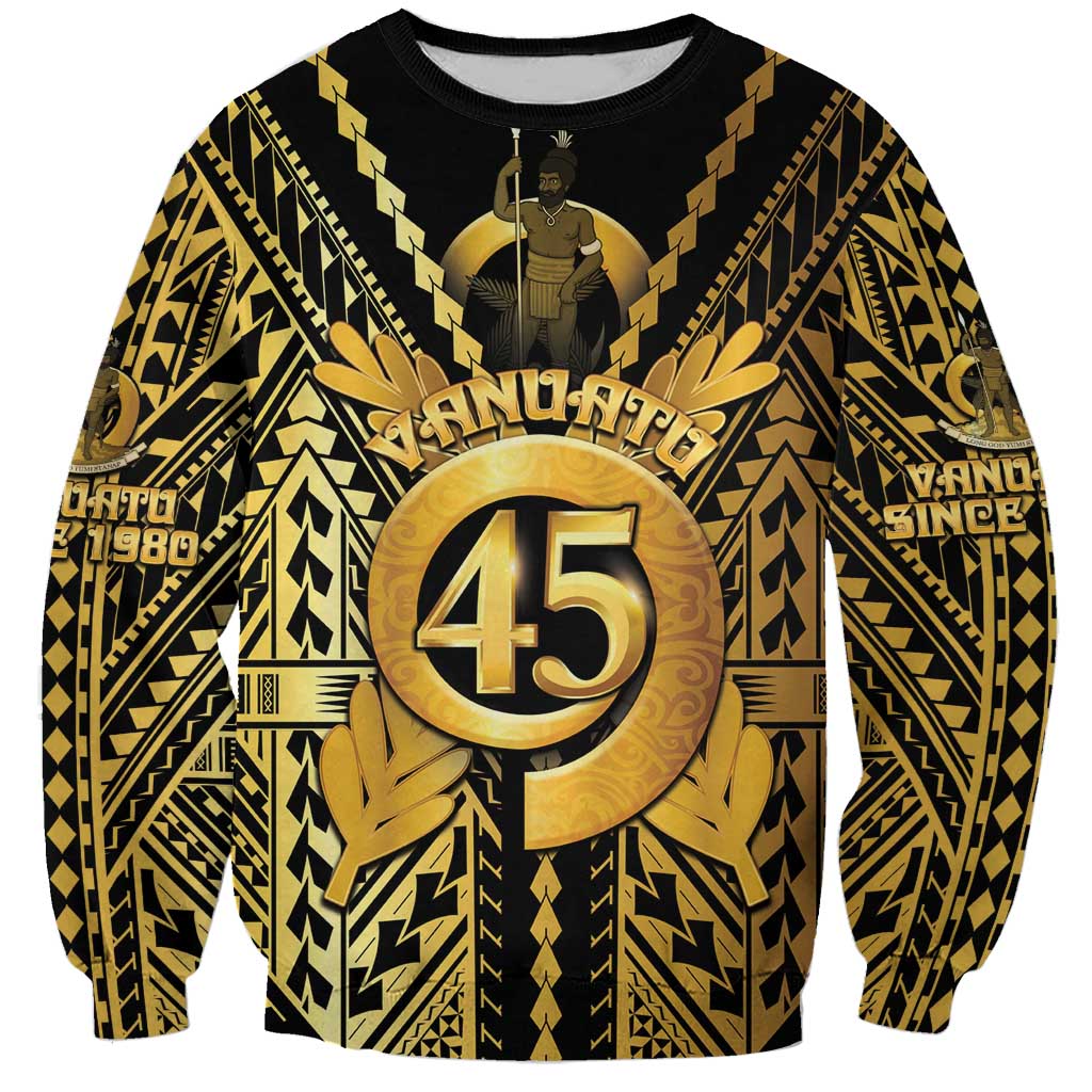 Vanuatu 45th Anniversary Of Independence Sweatshirt Gold Style LT05 Unisex Gold - Polynesian Pride
