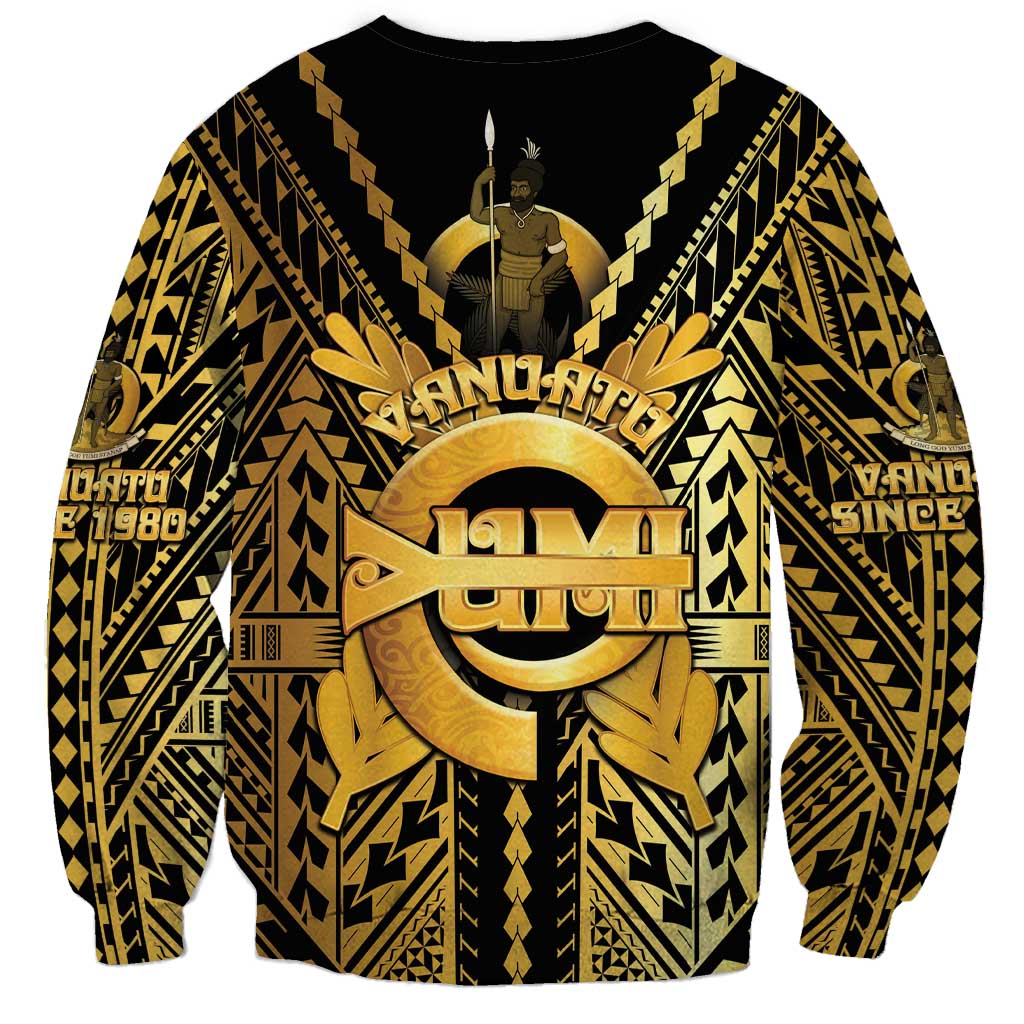 Vanuatu 45th Anniversary Of Independence Sweatshirt Gold Style LT05 - Polynesian Pride