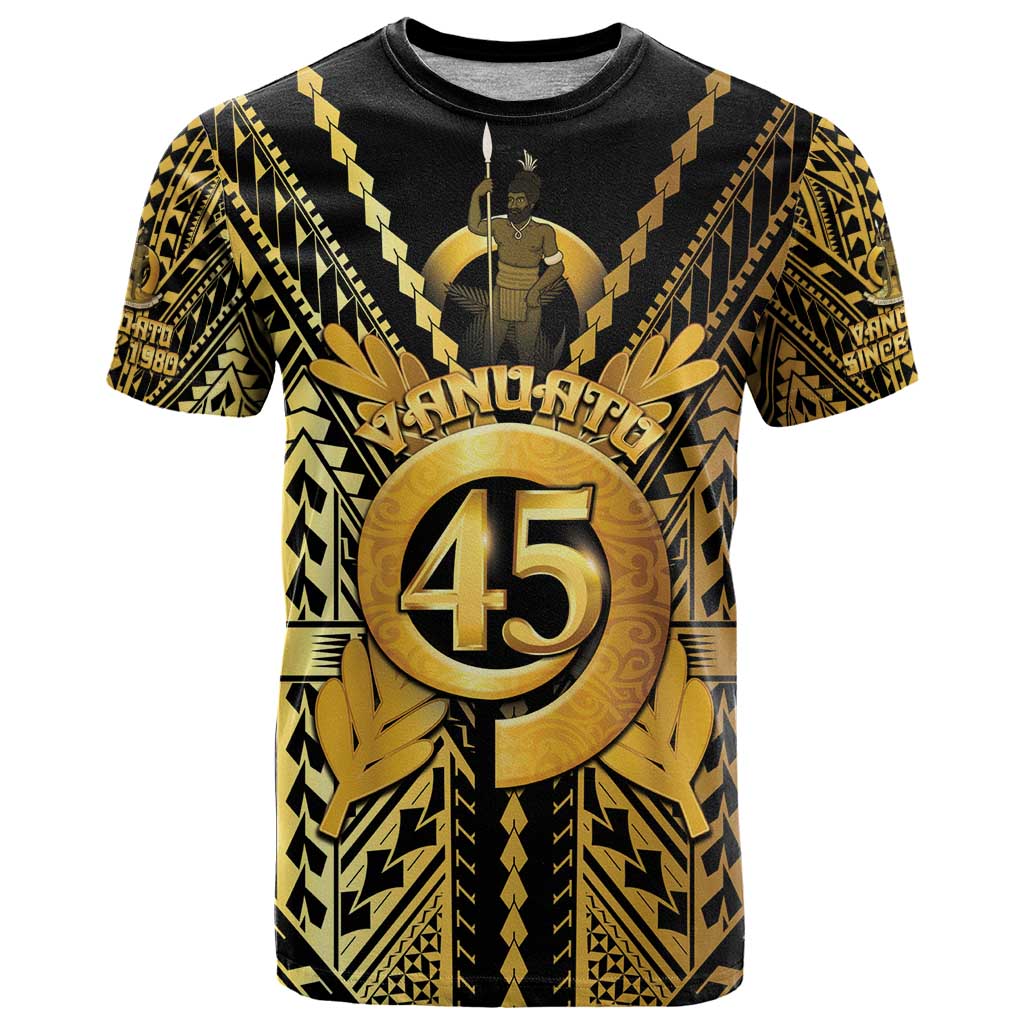 Vanuatu 45th Anniversary Of Independence T Shirt Gold Style - Polynesian Pride