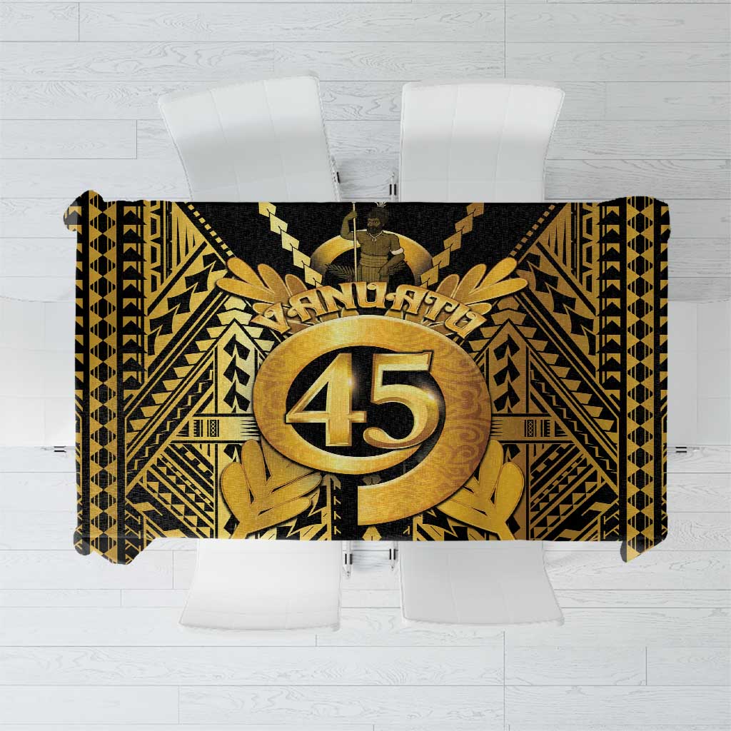 Vanuatu 45th Anniversary Of Independence Tablecloth Gold Style LT05 Gold - Polynesian Pride