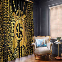 Vanuatu 45th Anniversary Of Independence Window Curtain Gold Style - Polynesian Pride