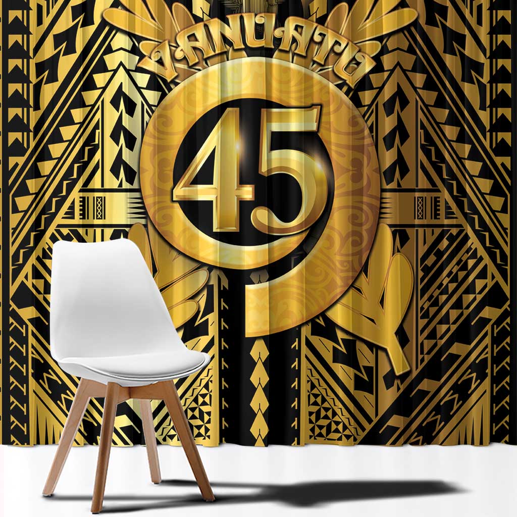 Vanuatu 45th Anniversary Of Independence Window Curtain Gold Style - Polynesian Pride