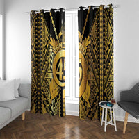 Vanuatu 45th Anniversary Of Independence Window Curtain Gold Style - Polynesian Pride