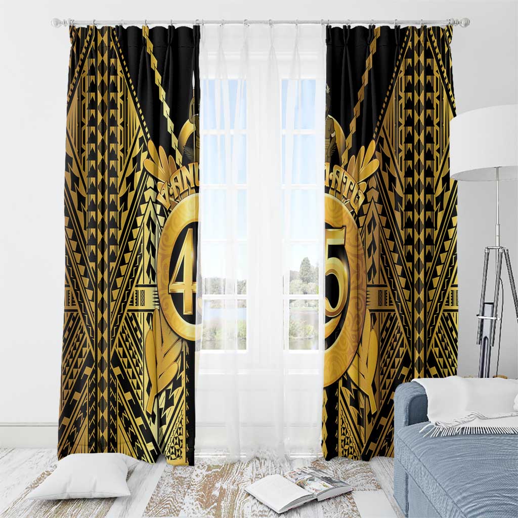 Vanuatu 45th Anniversary Of Independence Window Curtain Gold Style - Polynesian Pride