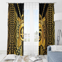 Vanuatu 45th Anniversary Of Independence Window Curtain Gold Style - Polynesian Pride