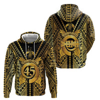 Vanuatu 45th Anniversary Of Independence Zip Hoodie Gold Style - Polynesian Pride