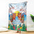 Hawaii And Japan Okinawa Blanket Aloha Gozaimasu Tiki With Shisa