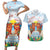 Hawaii And Japan Okinawa Couples Matching Short Sleeve Bodycon Dress and Hawaiian Shirt Aloha Gozaimasu Tiki With Shisa