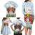 Hawaii And Japan Okinawa Family Matching Long Sleeve Bodycon Dress and Hawaiian Shirt Aloha Gozaimasu Tiki With Shisa