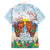 Hawaii And Japan Okinawa Family Matching Long Sleeve Bodycon Dress and Hawaiian Shirt Aloha Gozaimasu Tiki With Shisa