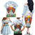 Hawaii And Japan Okinawa Family Matching Off The Shoulder Long Sleeve Dress and Hawaiian Shirt Aloha Gozaimasu Tiki With Shisa