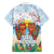 Hawaii And Japan Okinawa Family Matching Off The Shoulder Long Sleeve Dress and Hawaiian Shirt Aloha Gozaimasu Tiki With Shisa