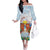 Hawaii And Japan Okinawa Family Matching Off The Shoulder Long Sleeve Dress and Hawaiian Shirt Aloha Gozaimasu Tiki With Shisa