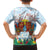 Hawaii And Japan Okinawa Family Matching Off Shoulder Short Dress and Hawaiian Shirt Aloha Gozaimasu Tiki With Shisa