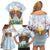 Hawaii And Japan Okinawa Family Matching Off Shoulder Short Dress and Hawaiian Shirt Aloha Gozaimasu Tiki With Shisa